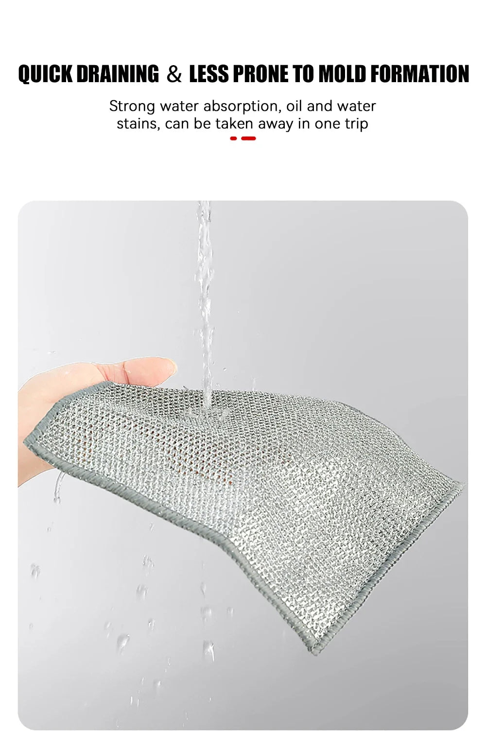 Magic Cleaning Cloth Multipurpose Wire Miracle Cleaning Cloth Innovative Dishwashing Net Hand Towel for Kitchen Dishwashing Grid