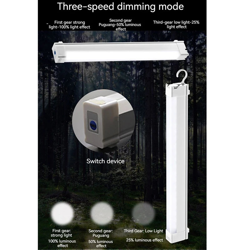 LED Emergency Lights Bar DC5V USB Rechargeable 30W 60W 90W Camping Lamp Flashlight for Home Power Failure Outdoor Work Lighting