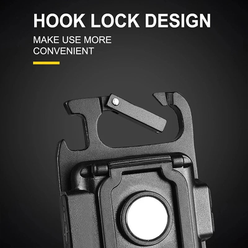 LED Working Light USB Rechargeable Mini Flashlight Portable Bright Keychain Pocket Clip Lantern Outdoor Hiking Fishing Camping