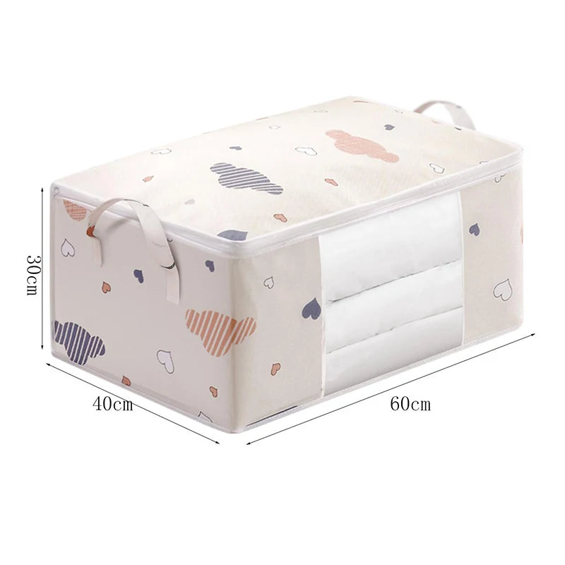 Storage Clothes Bins Closet Bags - Organizing Blanket Pillow Sheet Sweater, Foldable Fabric Bedroom Storage with Lids Zipper