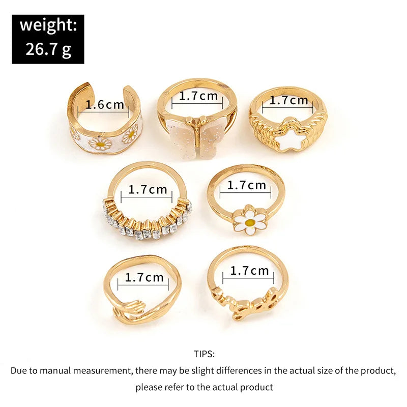 Pink Enamel Butterfly Ring Gold Finished Set For Women Crystal Enamel