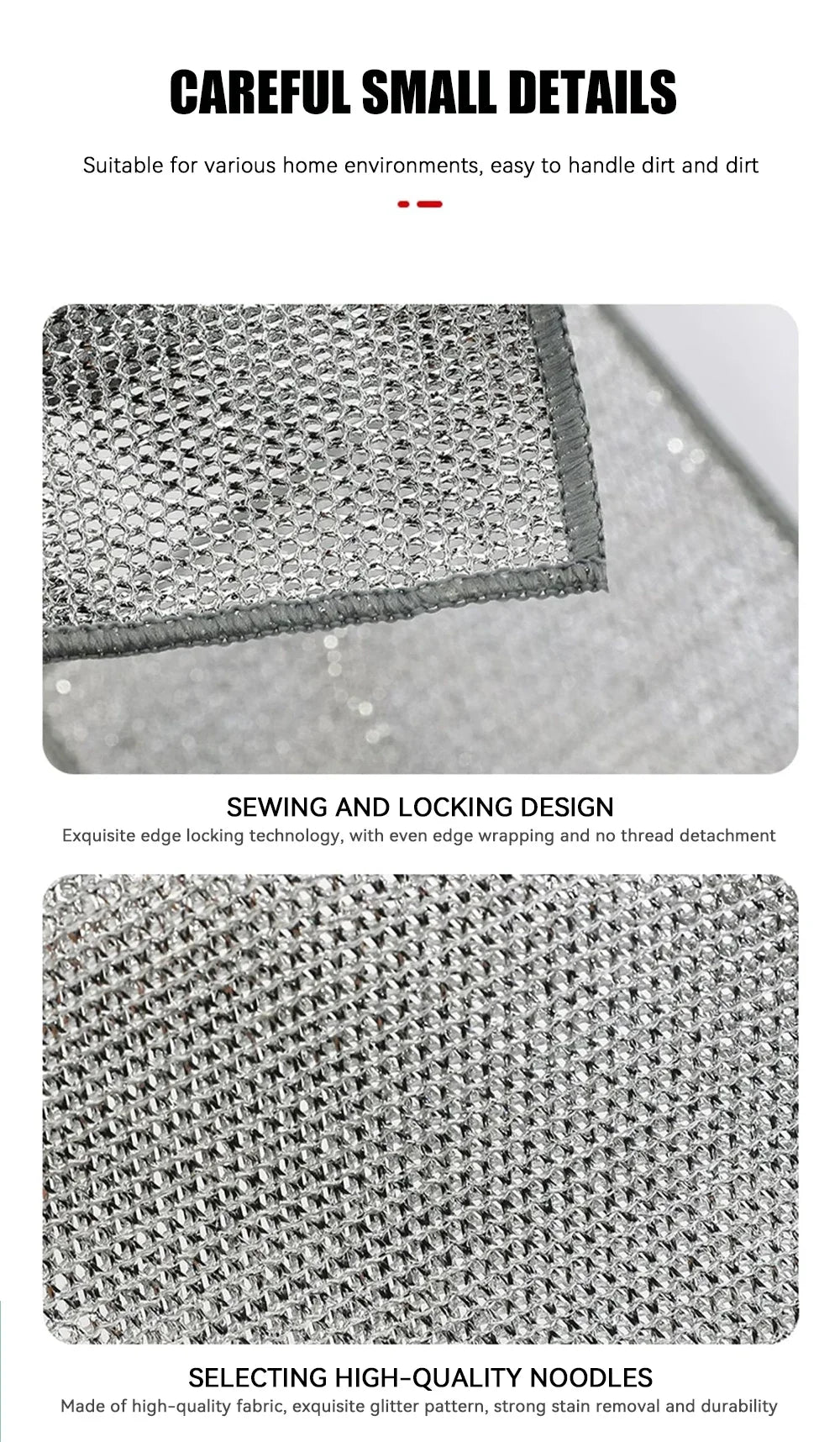 Magic Cleaning Cloth Multipurpose Wire Miracle Cleaning Cloth Innovative Dishwashing Net Hand Towel for Kitchen Dishwashing Grid