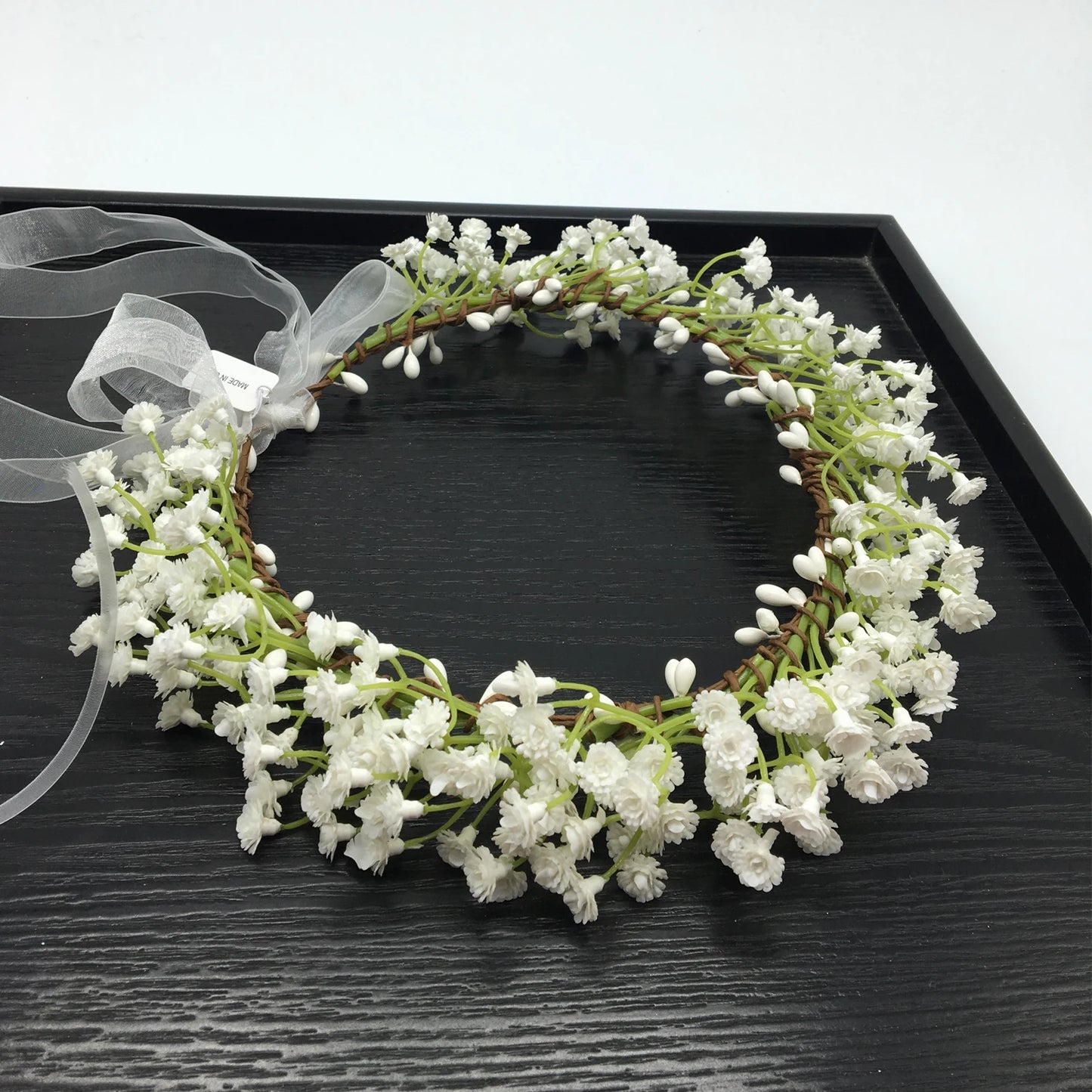 Breathable White Flower Crowns Tiaras Hairbands Romantic Sweet Gardland Women Wedding Hair Accessories for Bride Bridesmaids