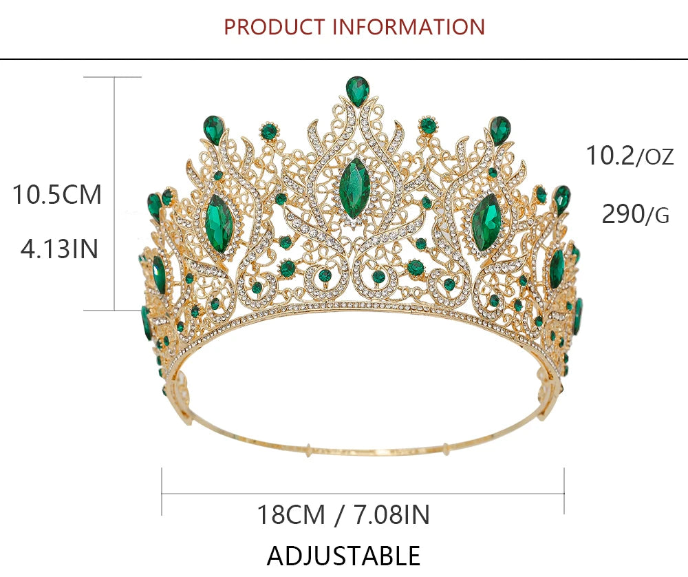Queen Crown for Women - Baroque Wedding Tiaras and Crowns, Jeweled Costume Tiara Princess Crown, Prom Birthday Party Halloween H