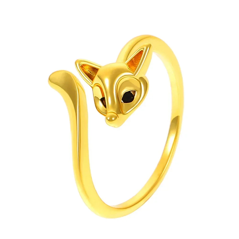 Кольцо Женское Creativity Fox Ring For Women Personality Vintage Rings Opening Adjustable Animal Jewelry Accessories Party Gifts