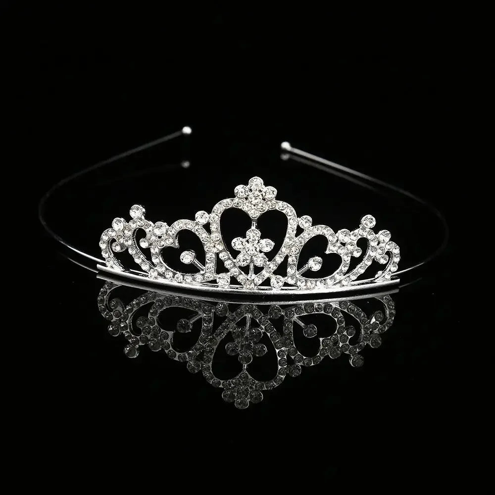 Children Tiaras and Crowns Headband Kids Girls Bridal Crystal Crown Wedding Party Accessiories Hair Jewelry Ornaments Headpiece
