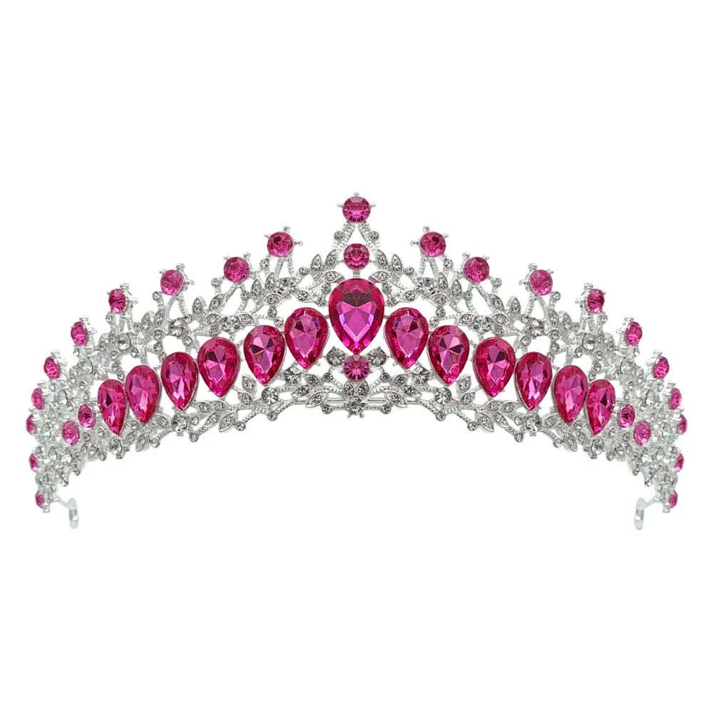 Trendy Shiny Baroque Queen Tiaras Elegant Luxury Alloy Princess Crown Dazzling Adjustable Bridal Headwear Photography Props