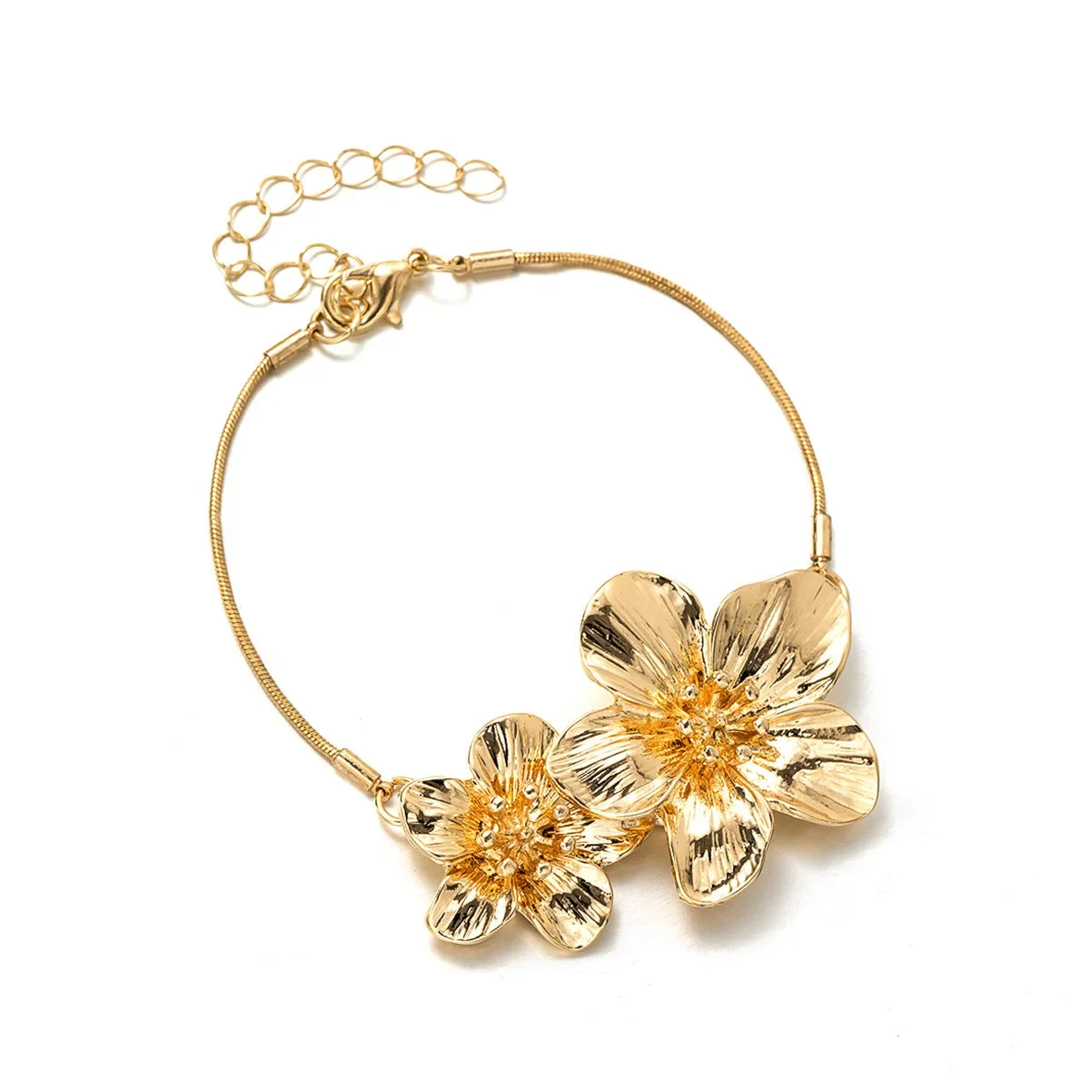 FAIRY Fashion Trendy Flower Bracelet Adjustable Cuff Bracelets for Women Jewelry Date Travel Banquet Party Holiday Dressing Gift