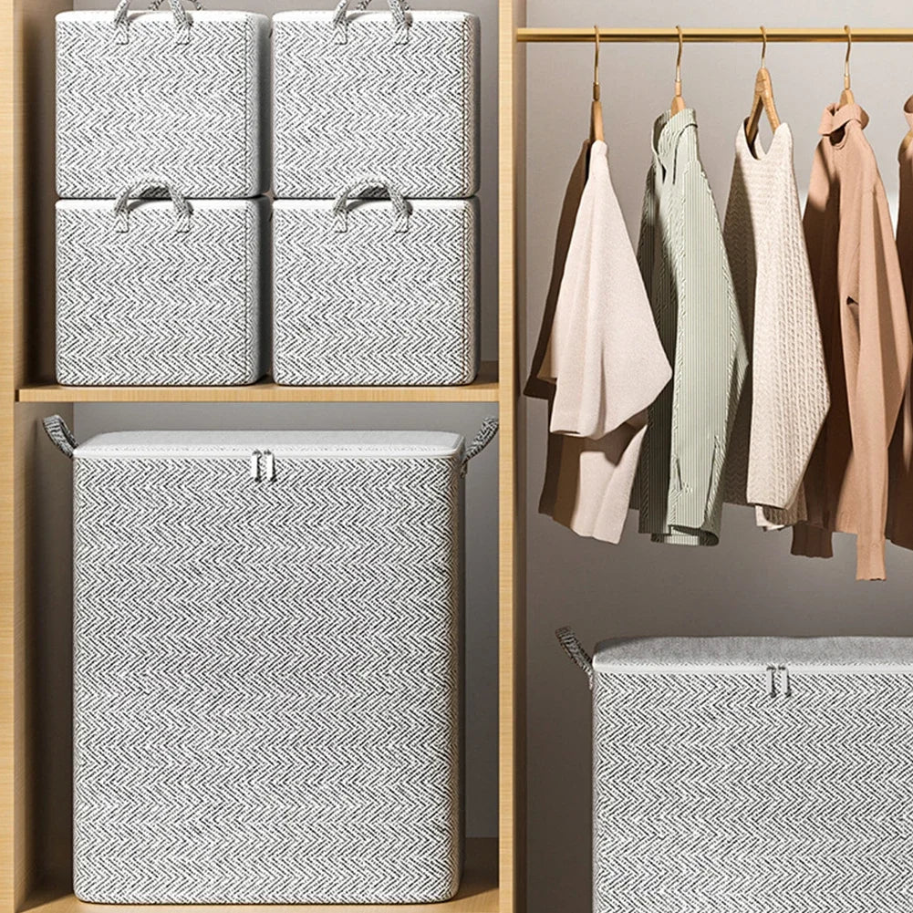 30/110/150/220L Storage Box Foldable Clothing Organizer Large Capacity Household Quilt Storage Bag Clothes Folding Closet