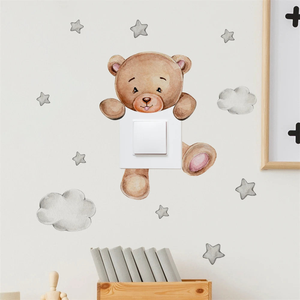 Sticker Easy Removal Superior Quality Ornament Bear Wall Sticker Cartoon Boys And Bedroom Wall Sticker Wallpaper Wide Use