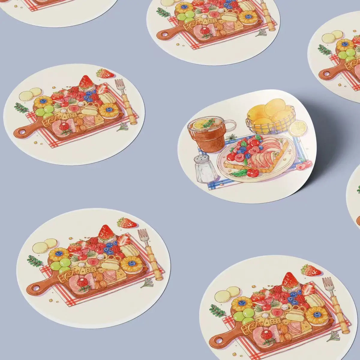 500 pcs Summer Dessert Sticker Adhesive Label Sealing Sticker Reward Sticker Decorative Handbook Sticker Kawaii