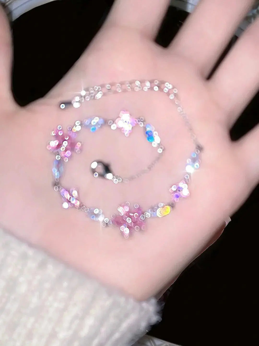 Sweet Fairy Pink Crystal Zircon Sakura Flowers Bracelet for Women Exquisite Cherry Blossom Bracelets Girls Jewelry Gifts