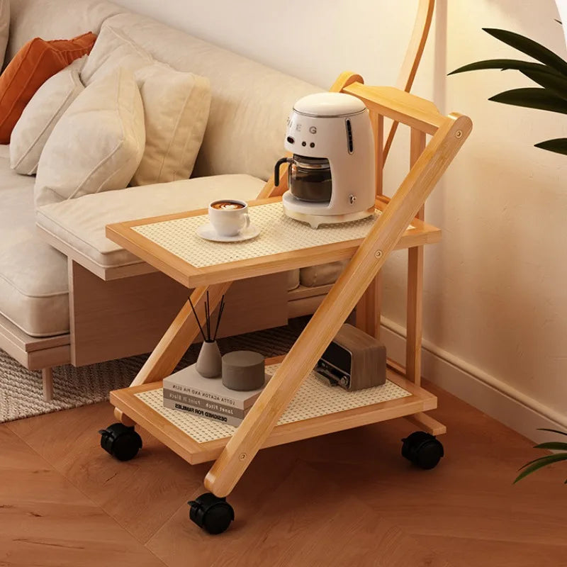 Multifunctional Foldable Storage Holders Multilayer Household Landing Organizer Indoor Mobile Night Table Living Room Furniture