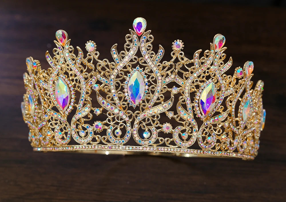 Queen Crown for Women - Baroque Wedding Tiaras and Crowns, Jeweled Costume Tiara Princess Crown, Prom Birthday Party Halloween H