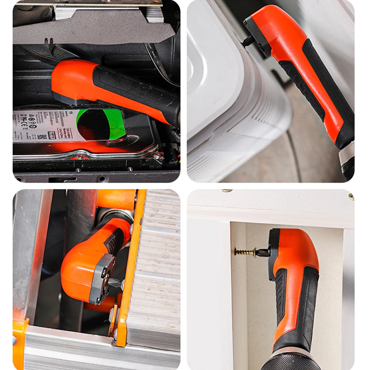 BRANDNew!✨ 1PC Multifunctional Electric Corner Screwdriver,High Torque 90 ° Right Angle✅ Screwdriver,Manual Tool,Blue and Orange🎗️💯🎗️