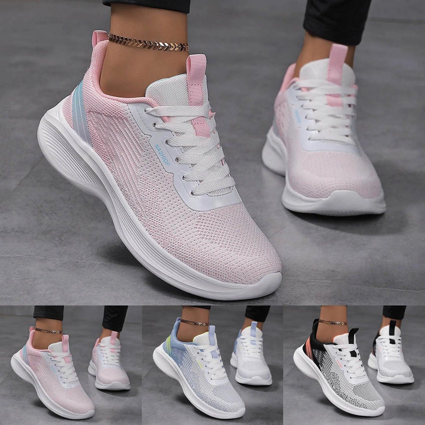 Fresh Foam Sneaker Women'S Women Sports Shoes Fashionable New Pattern Mesh Breathable And Comfortable Wedgie Sneaker For Women
