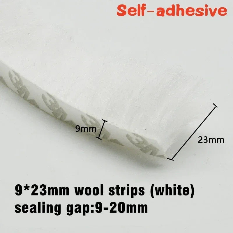 10M Aluminum Sliding Door Window Brush Seal Strip Weatherstrip Draught Excluder Dustproof Card Slot Sealing Tape Door Gasket