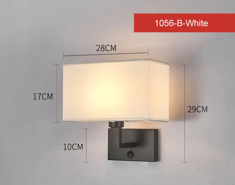 LED Lights Indoor Lighting Fabric Lampshade Wall Lamps for Bedside Bedroom Living Room Hotel Stairs Hotel Home Decoration