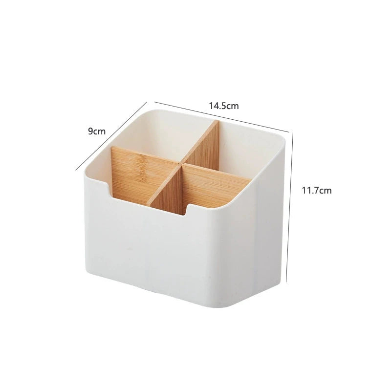 Desktop Organizer Bamboo Wood Storage Box Multi-functional Remote Control Stationery Cosmetics Storage Boxes Home Organizers