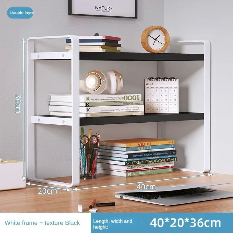 Student Dormitory Desktop Book Storage Rack Layered Sorting of Office Desk Clutter Bedroom Cosmetics Perfume Iron Storage Rack