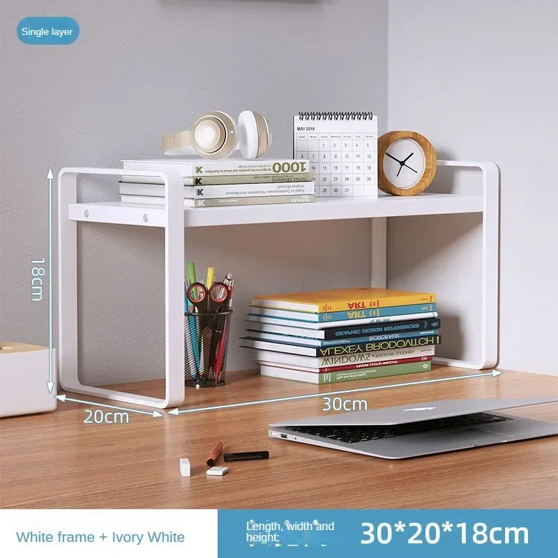 Student Dormitory Desktop Book Storage Rack Layered Sorting of Office Desk Clutter Bedroom Cosmetics Perfume Iron Storage Rack