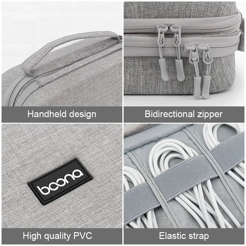 Travel Electronics Accessories Storage Bag Large Capacity Tablet Hard Data Cable Organizer Box Eva Hard Protective Case 