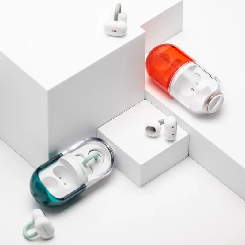 MOONDROP PILL Open Ear Headphones Bluetooth 6.0 OWS Hanging Earphones IPX4 Open Ear Clip Wireless Earbuds Built-in AI ENC MD-0WS