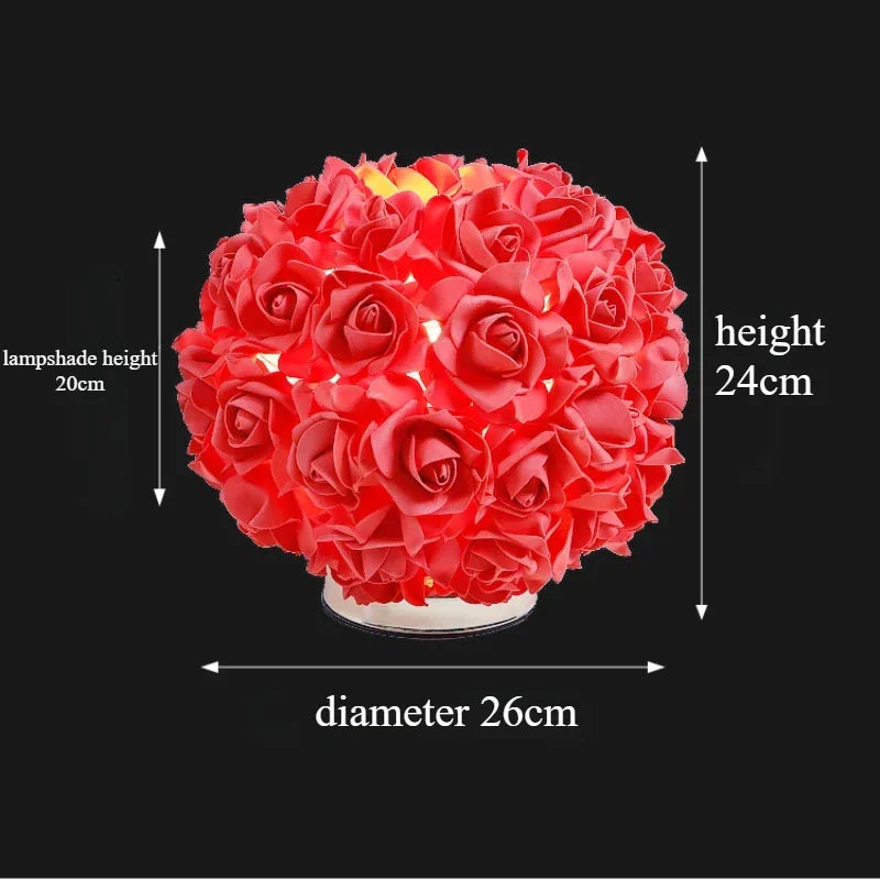 Nordic Rose Flower Bouquet Table Lamps Romantic Bedside Night Lights Wedding Decoration (Free Shipping) 💝💖🌹 (Free Shipping) 💝💖🌹