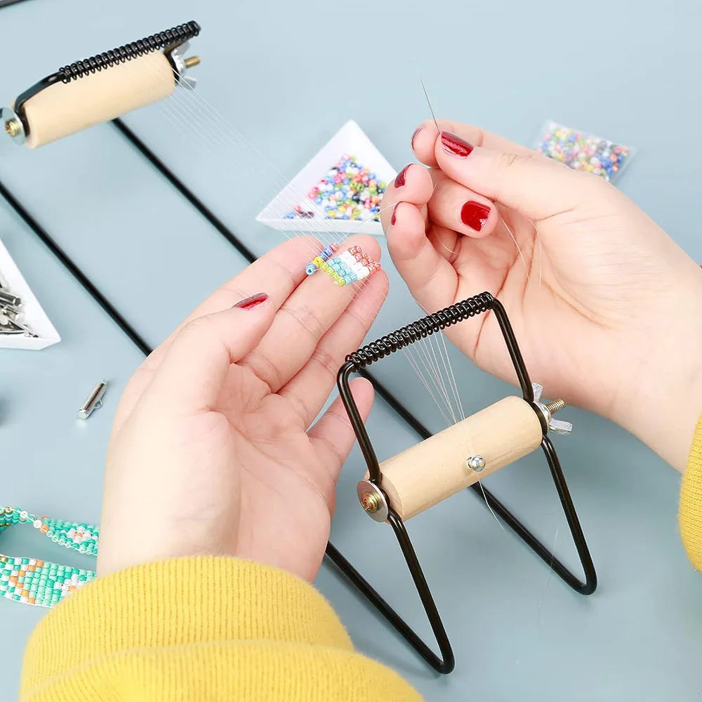 DIY Wood Weaving Beading Loom Kit Bracelet Jewelry Making Tool Handmade Weaving Knitting Craft Loom