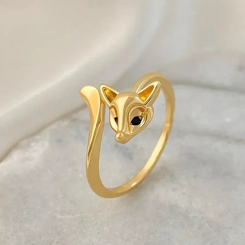 Кольцо Женское Creativity Fox Ring For Women Personality Vintage Rings Opening Adjustable Animal Jewelry Accessories Party Gifts