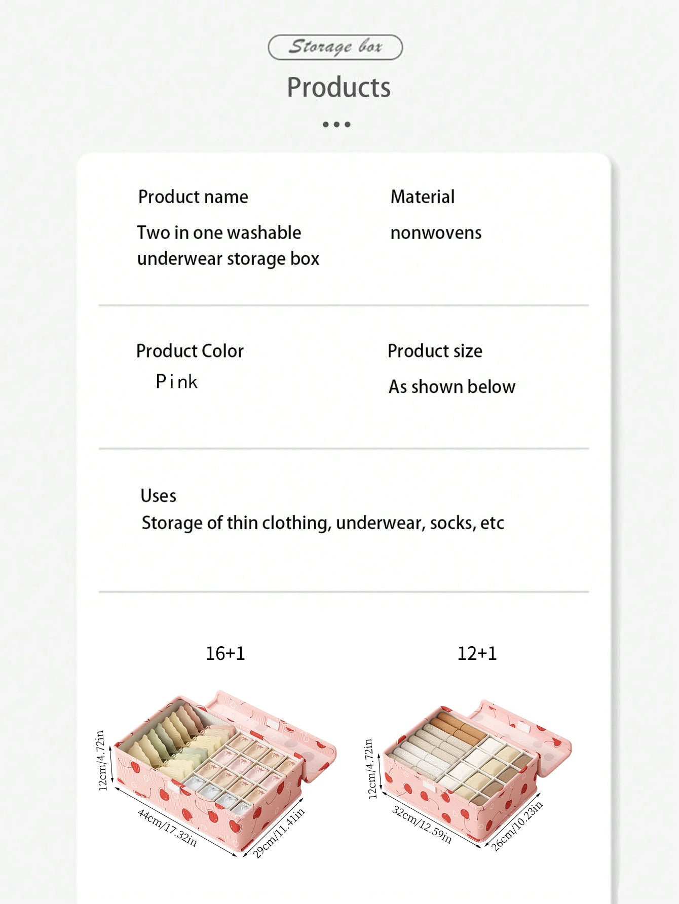 Portable underwear sock organizer Underwear sock sorter Underwear underwear divider Drawer organizer Closet bedroom organizer