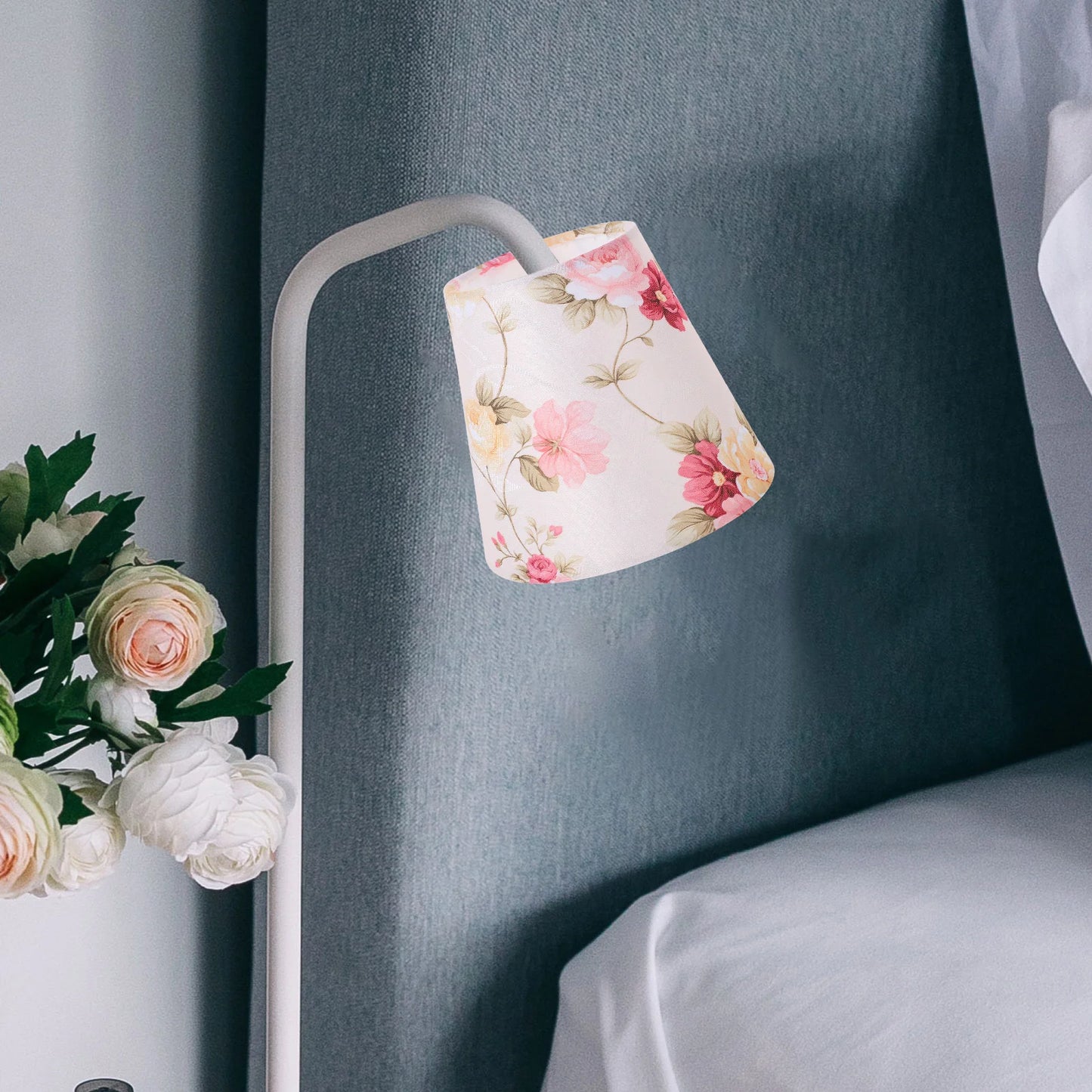 Pastoral Flower Lamp Shade Elegant Fabric Pendant Light For Bedroom Living Room Easy Install table lamp shade table lampshade (Free Shipping) 💝💖🌹 (Free Shipping) 💝💖🌹