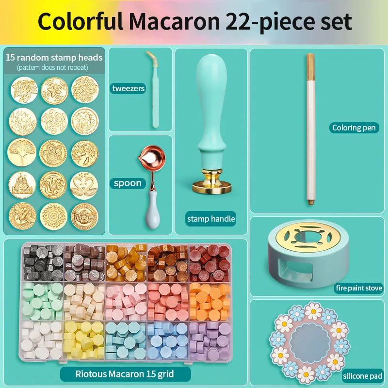 Wax Seal Stamp Set Kit Sealing Wax Storage Box Seal Furnace Craft Supplies For Wax Seal Christmas Wedding Invitation Decoration