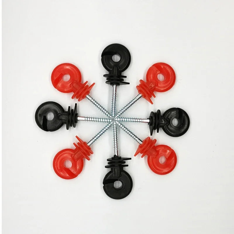 50PCS/100PCS Electric Fence Ring Insulator Wood Post Fencing Screw Timber Tape Wire Insulators Safe Garden Buildings Accessor