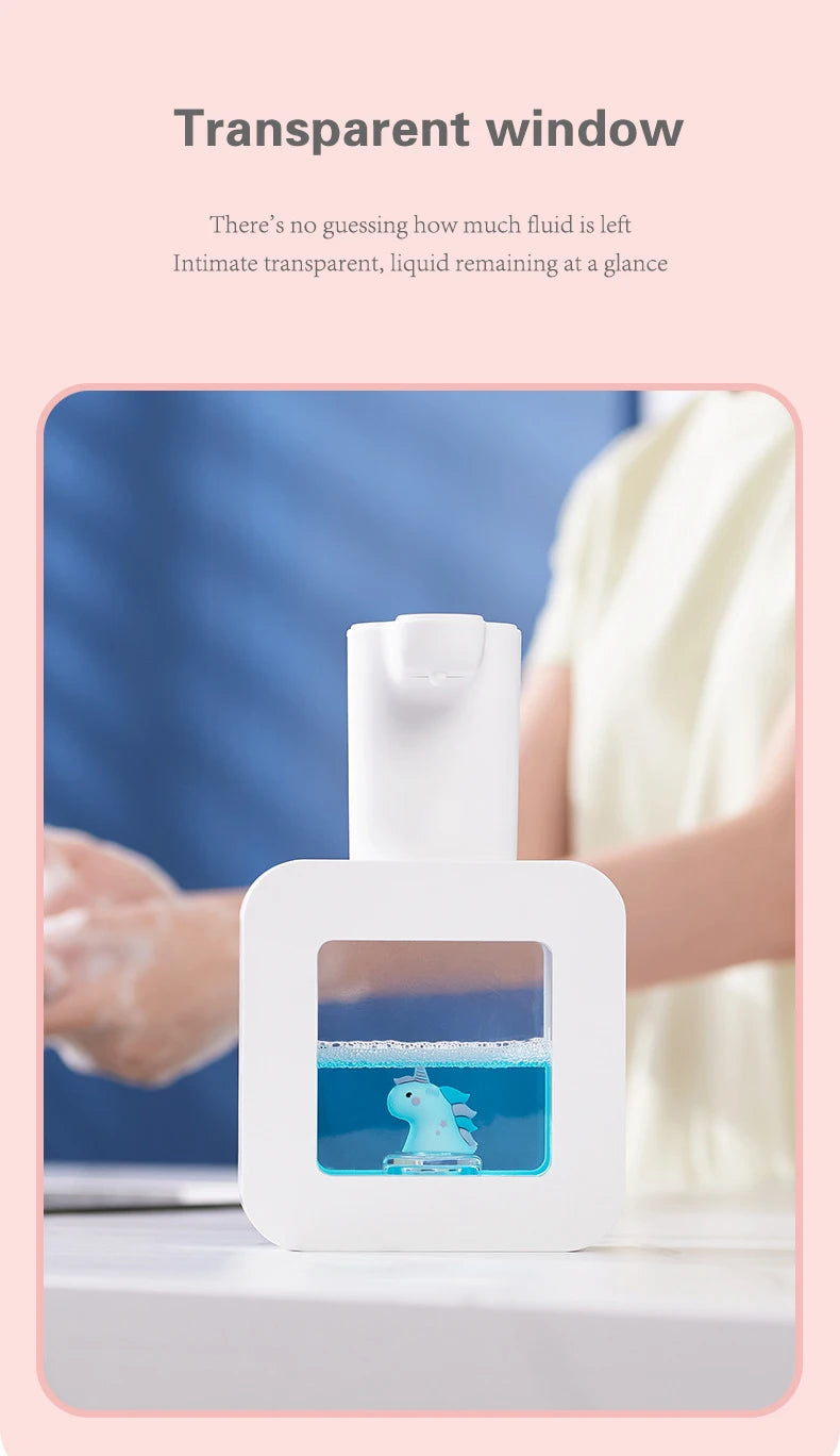 New Automatic Soap Dispenser Cute Pet Wall Mounted Touchless Sensor USB Charging Cartoon Foam Hand Washing Tools 400ML Kitchen