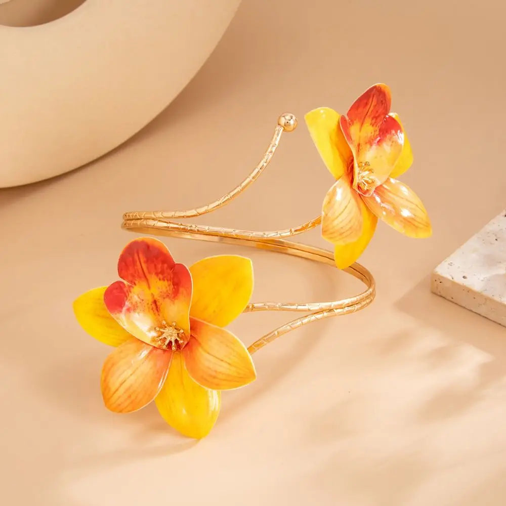 Fairy Adjustable Flower Arm Chain Egg Flower Trendy Armband Exotic Style Exquisite Open Arm Bangle Hand Jewelry
