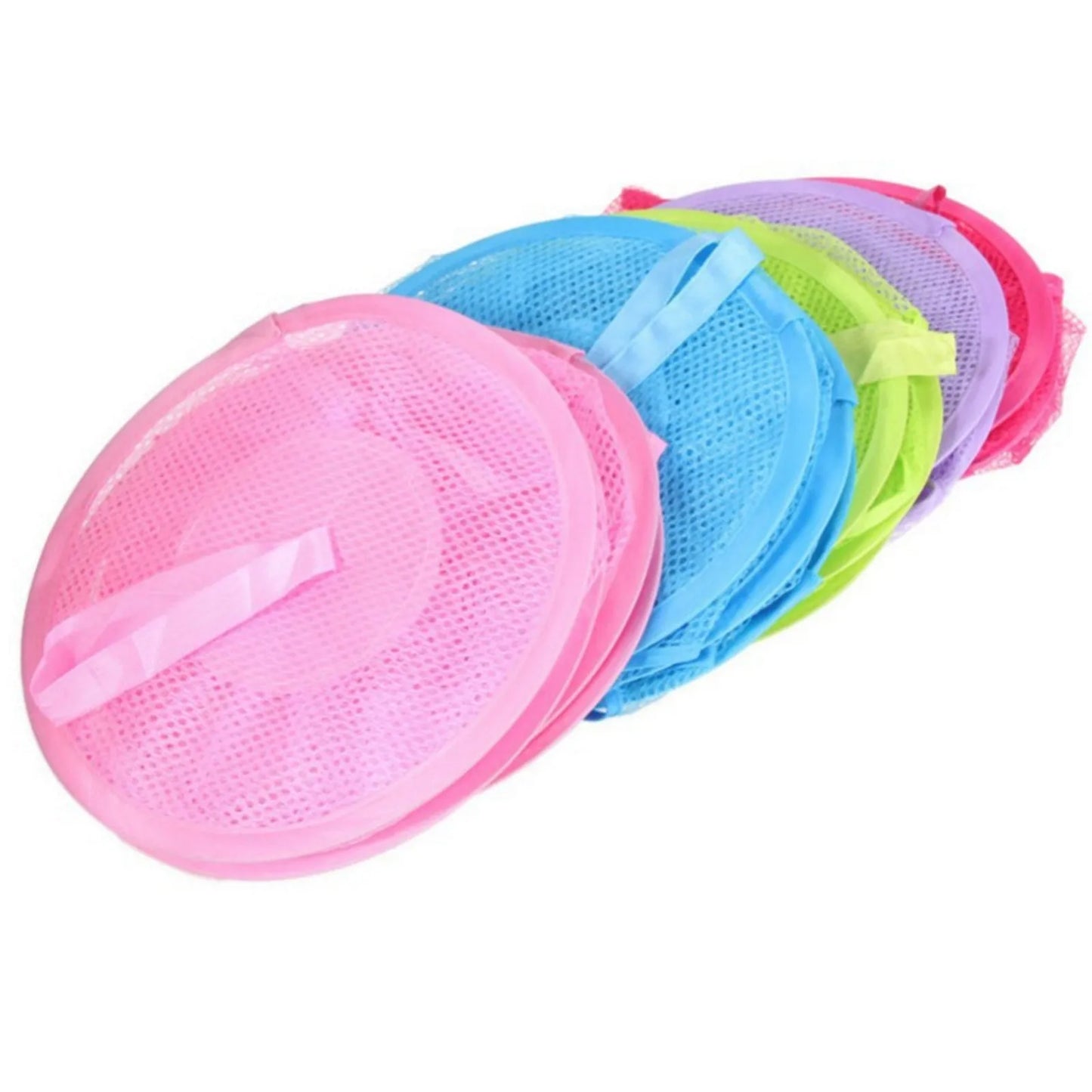 Colorful Fabric Storage Foldable Stuffed Net, 3 Compartments Hanging Mesh Toy Storage For Kid Room Toys, Gloves, Socks, Hats