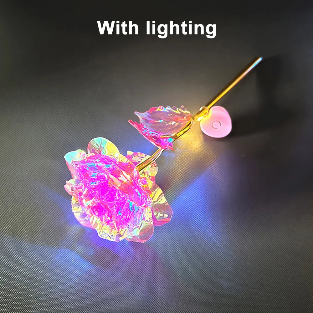 Led Valentine's Day Mother's Day Gift 24K Foil Plated Roses Flowers