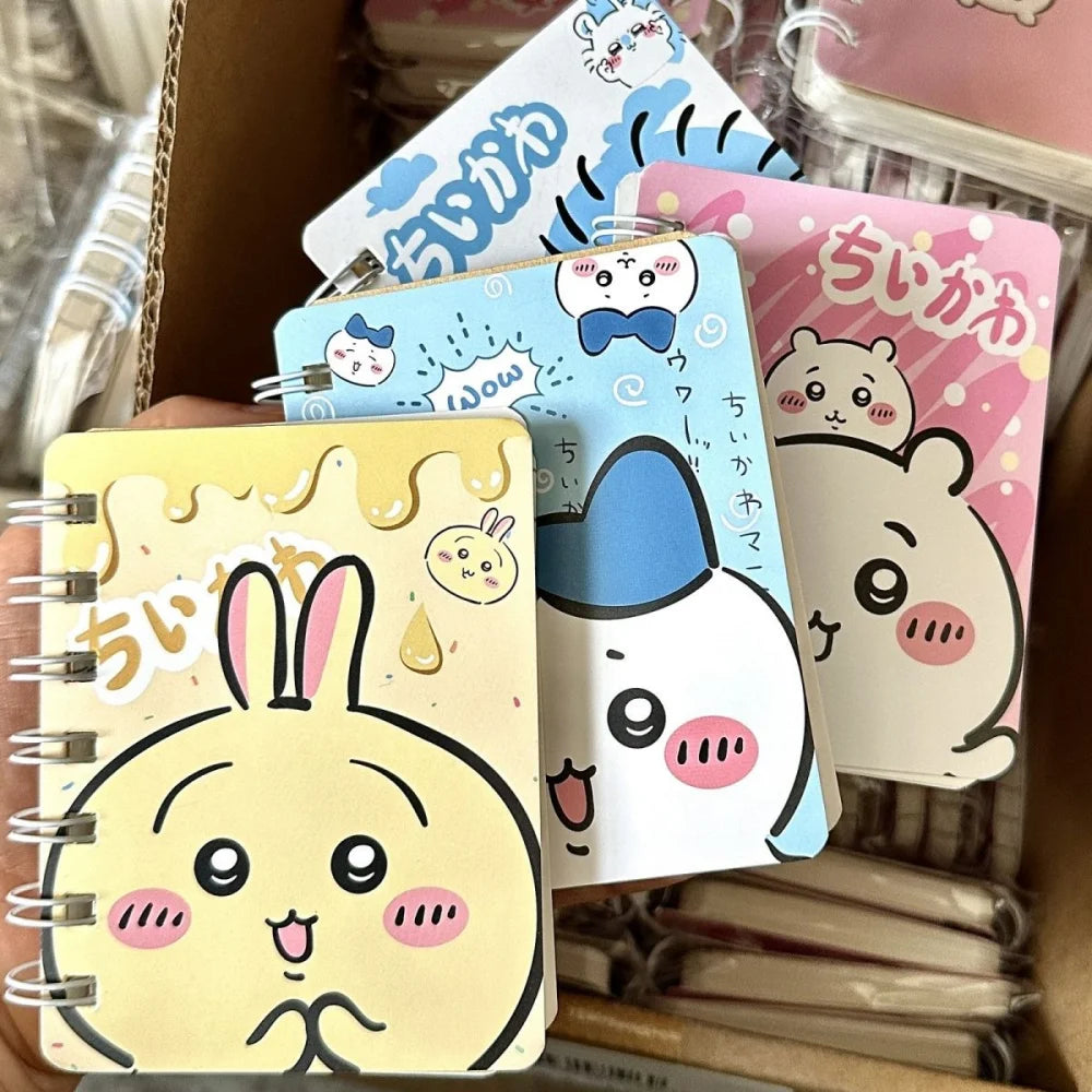 New Chiikawa Hachiware Mini Notebook A7 Paper for Students Stationery Cartoon Usagi Portable Coil Diary School Office Supplies