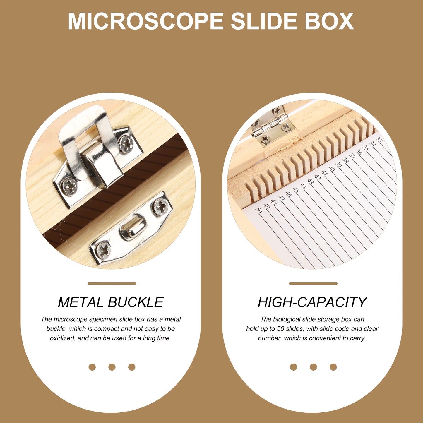 Wooden Slice Box For Microscope Slides Wooden Specimen Case Microscope Slide Box Sliding Storage Slide Container Lab Equipment