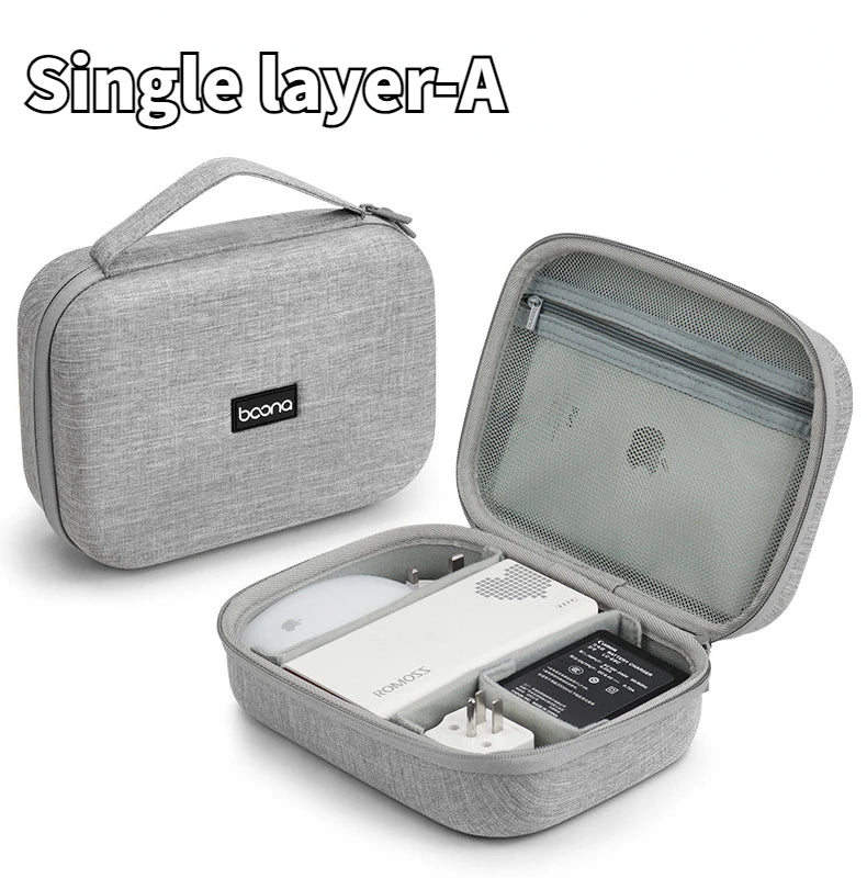 Travel Electronics Accessories Storage Bag Large Capacity Tablet Hard Data Cable Organizer Box Eva Hard Protective Case 