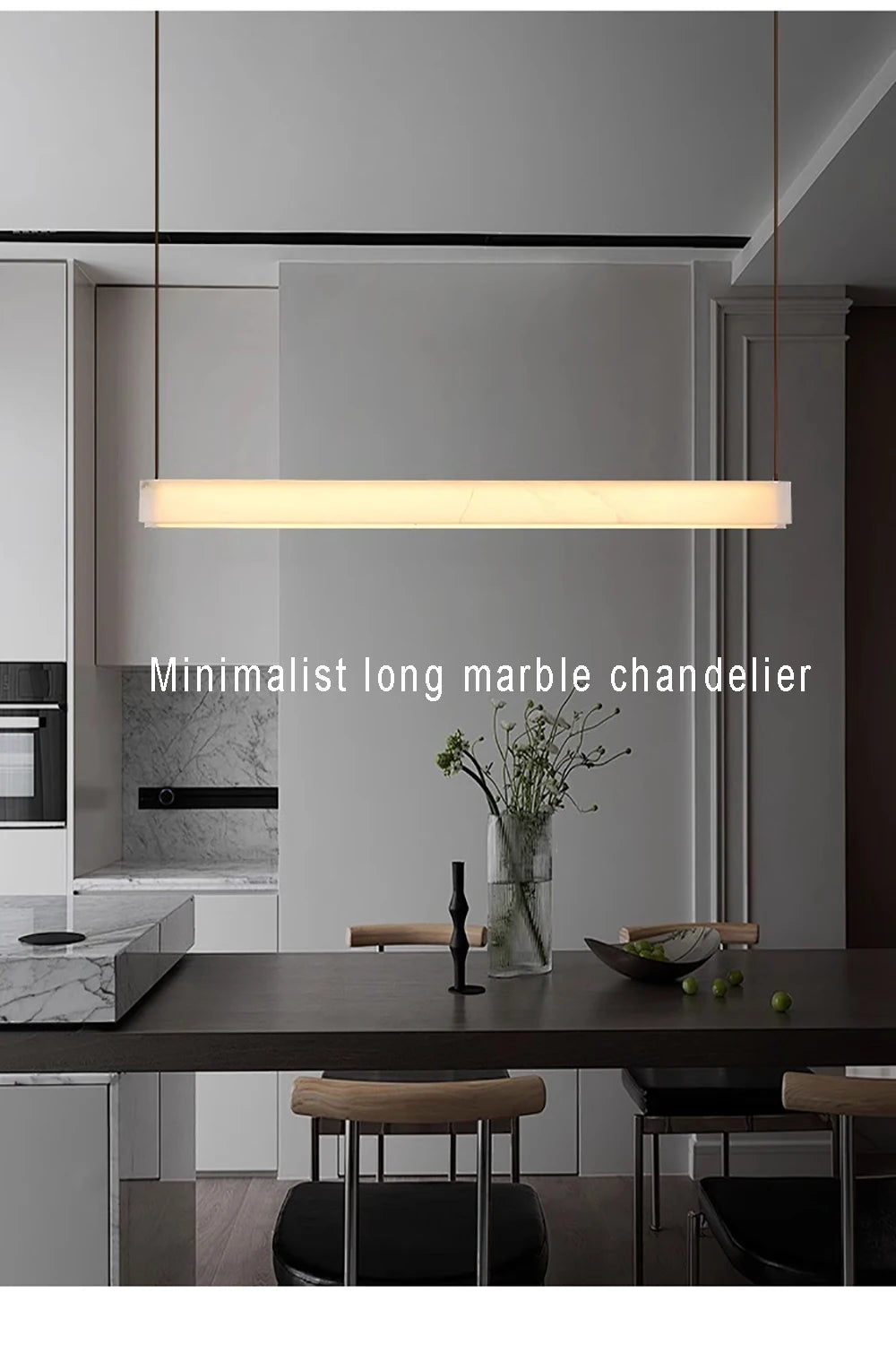 LED Light Luxury Leather Long Spanish Marble Pendant Light for lustre Living Room Recessed Decorative Lighting Ceiling Fixtures.