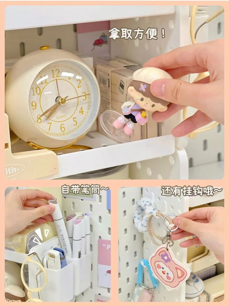 New Multi-functional 3-tier Desktop Organizer, Desktop Shelf, Hole Board, Pen Holder Office Desk Organizer, Desk Desk Organizer