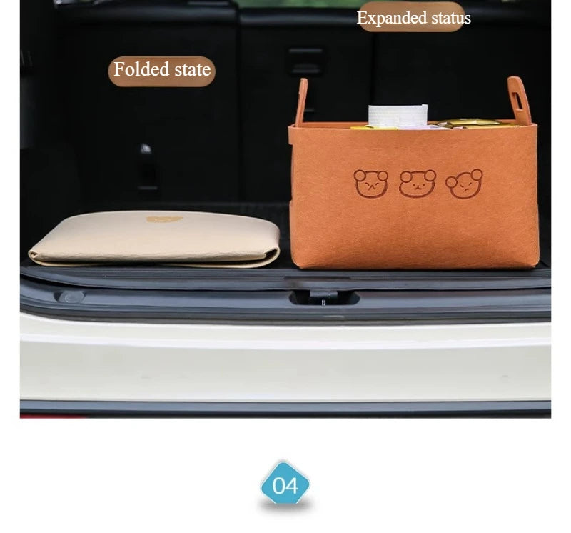 Foldable Car Storage Box Women's Cosmetic Storage Basket Desktop Storage Box Snacks Toys Storage Basket Dirty Clothes Basket