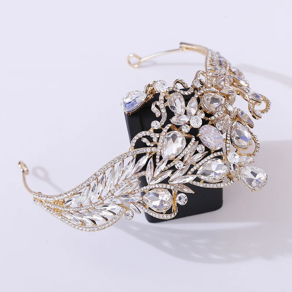 Luxury Wedding Crown for Bride Tiaras Rhinestone Hair Jewelry Gifts Crystal Hair Accessories Women Headband Bridal Headwear (Free Shipping) 💝🌹💖
