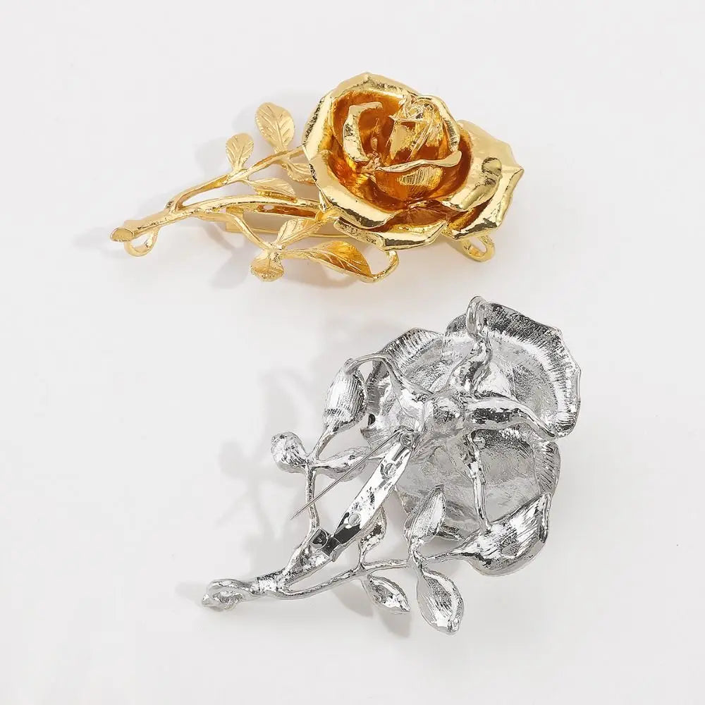 Flower Fairy Rose Brooches Bangle Collar Pin Bouquet Open Bracelet Alloy Jewelry Accessories Banquet Clothes Pin Friends Gift