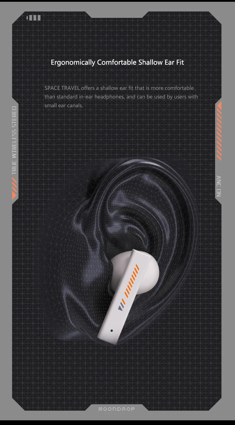 Moondrop Space Travel Bluetooth 5.3 Headphone Wireless TWS Noise Canceling Earphones 13mm Enhanced Dynamic Driver Music Headset