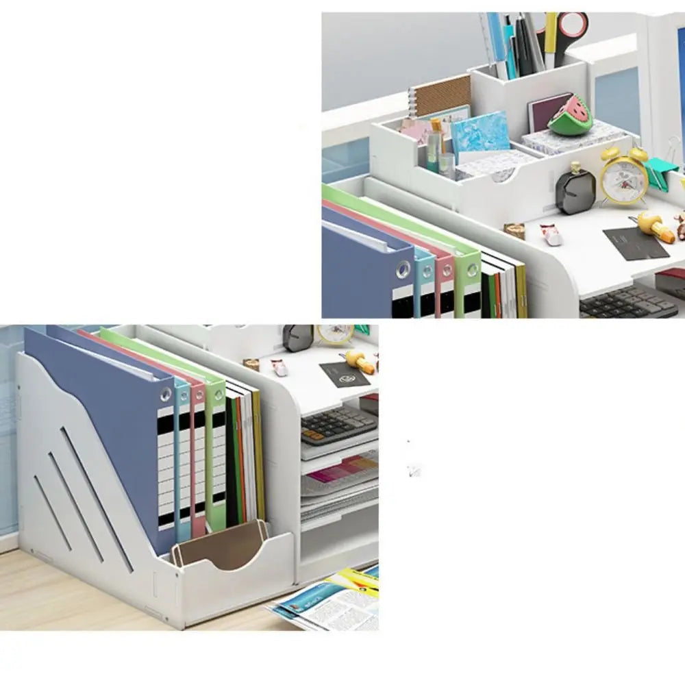 Large Capacity File Storage Rack Space Saving Thickened File Sorter Multi-Layer Partition Design Desktop Storage Box Library