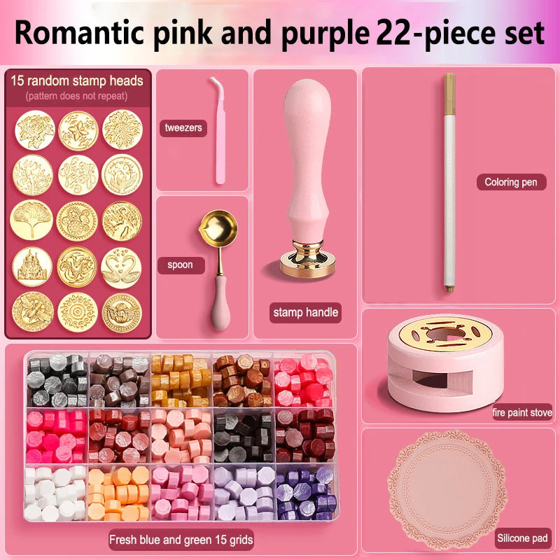 Wax Seal Stamp Set Kit Sealing Wax Storage Box Seal Furnace Craft Supplies For Wax Seal Christmas Wedding Invitation Decoration