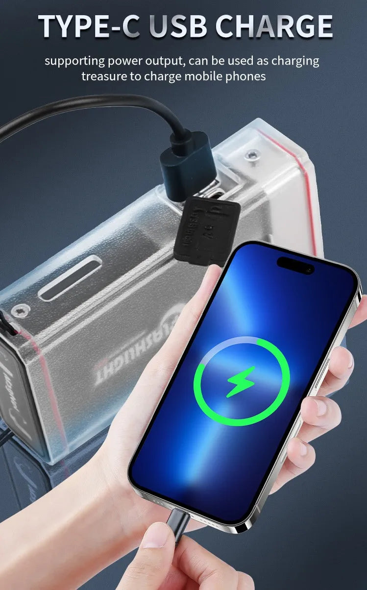 Super Bright Three P50LED flashlight four light sources Work Lamp with Magnet SOS Power Bank Waterproof Emergency Flashlight